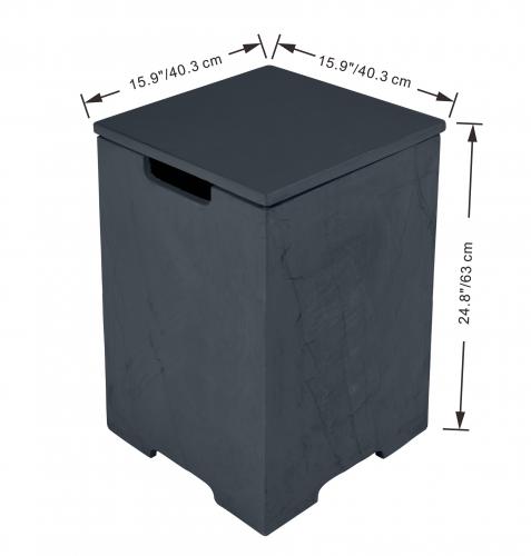 Preview: Quadratische Tankabdeckung Für ELEMENTI PLUS - H63cm,Sandstein,Schiefer